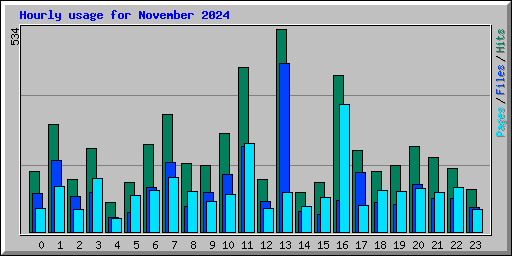 Hourly usage for November 2024