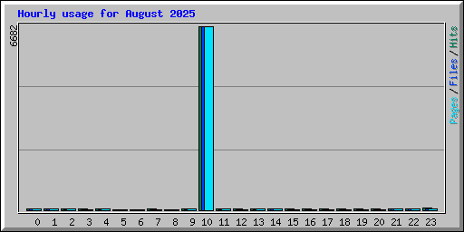 Hourly usage for August 2025
